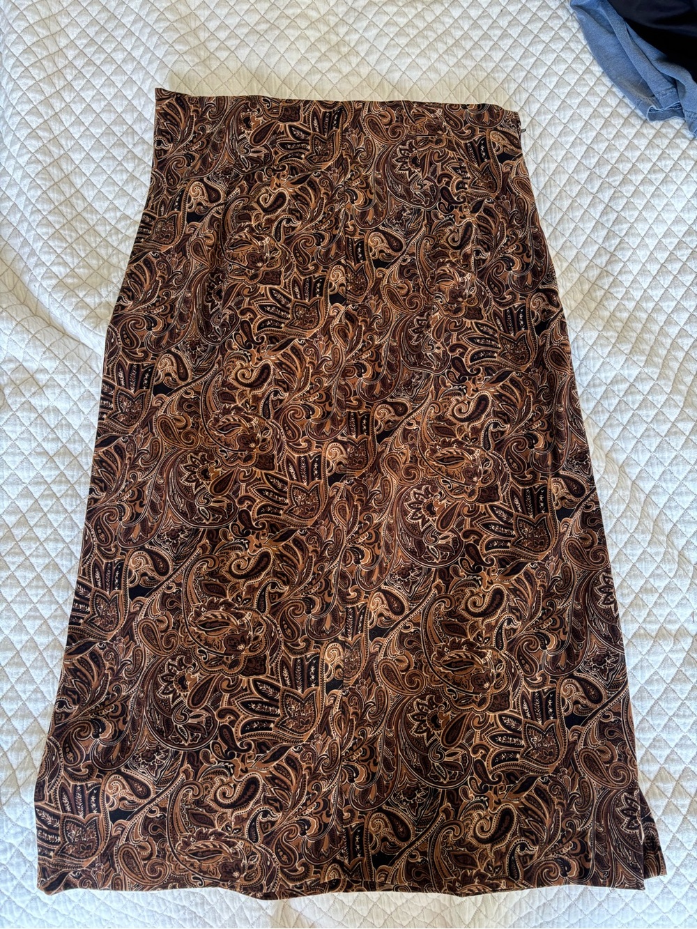 Briggs New York Brown Paisley Midi Skirt